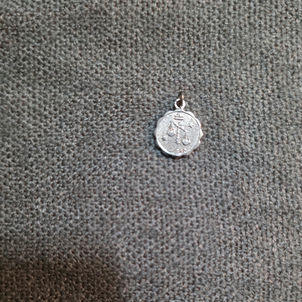 #44 Silver Libra Coin Pendant Charm